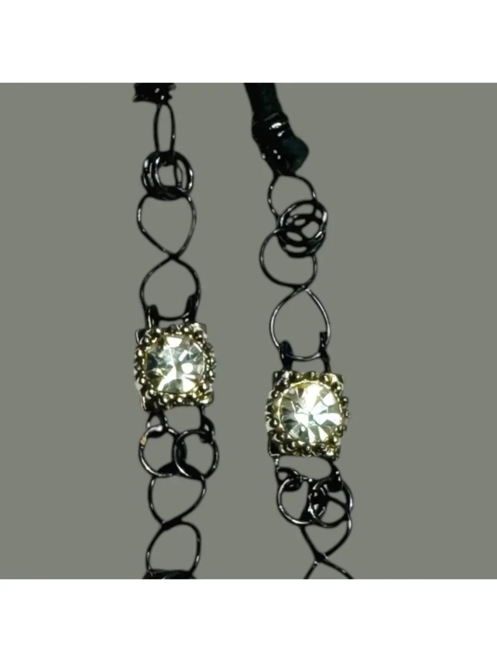 Gothic Elegance Aurora Crystal Skull Necklace | Black Onyx & Silver Metalwork